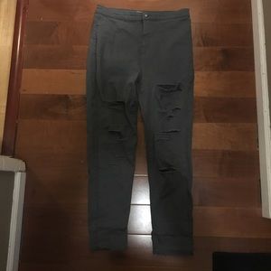 Forever 21 Gray Stretch High-Waisted Jeans